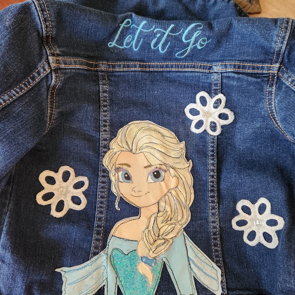 Frozen Themed Kids Jean Jacket - Blue